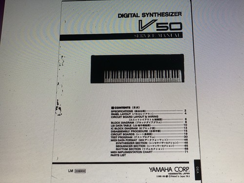 Yamaha V50  Service Manual Digital