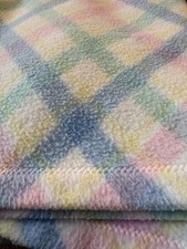 Springmaid Baby Blanket Pastel Plaid Fleece Security Blanket 30x40 vintage