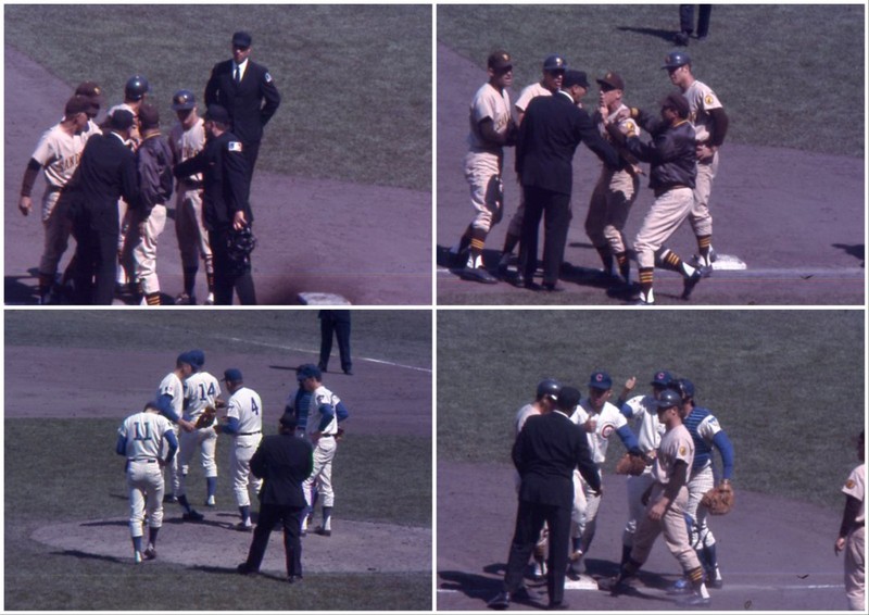 Lot of 4 1969 Chicago Cubs vs. San Diego Padres 35mm Slides Santo
