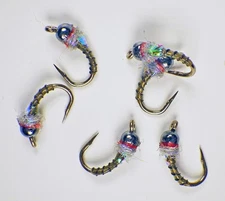 Mirage Frenchie Tungsten Nymphs UV Olive - Premium Trout Fly Fishing Flies Lot