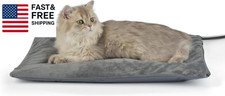 Outdoor Heated Cat Bed, Soft Pet Heating Pad with Steel-Wrapped Cord, outside Pe