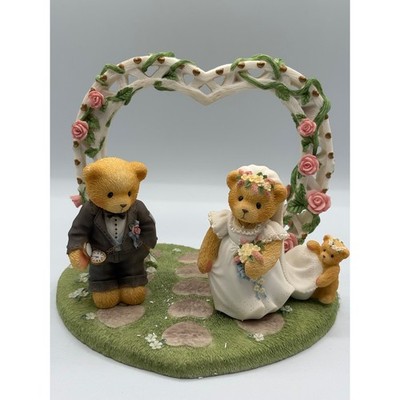 Cherished Teddies Wedding Set Bride Groom Arch Figurine 1998 Enesco 510254