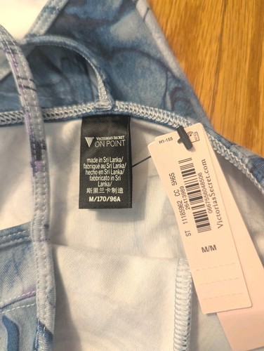 Camiseta sin mangas Victoria Secret On Point Essential espalda deportiva espalda en T azul nueva mediana para mujer - Imagen 5 de 5