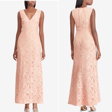 Lauren Ralph Lauren Women's Saraeve Lace Gown Dress Peach Blossom Size 8 NWT