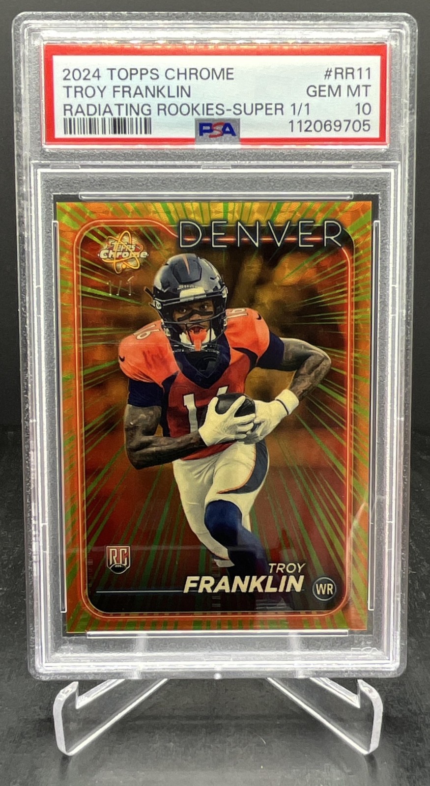 Troy Franklin Topps Chrome Radiating Rookies #RR11 Superfractor