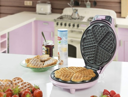 Bestron Waffle Maker, piastra per waffle a forma di cuore, macchina per waffle c - Foto 7 di 7