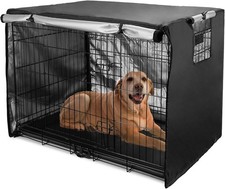 Dog Crate Cover 36 inch Double Door Waterproof Black