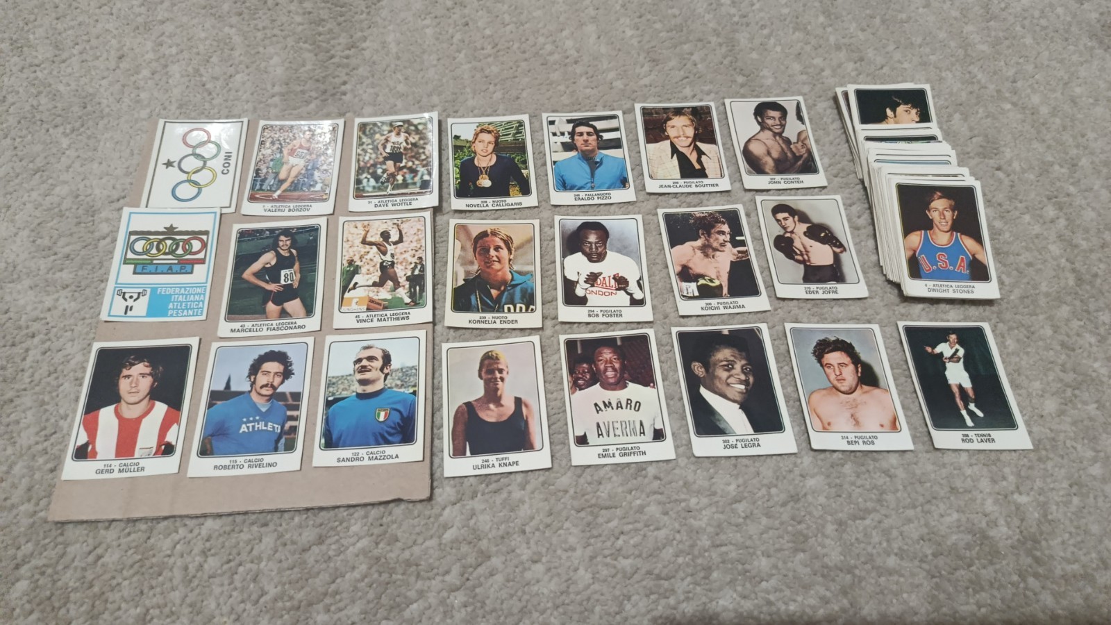 Album Campioni dello Sport Panini 1973/74 LOTTO 100 FIGURINE CON 4 DOPPIE, NUOVE