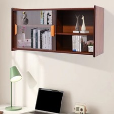 Small Kitchen Cupboard Food Pantry Cabinet Wall Sideboard with Glass Doors New