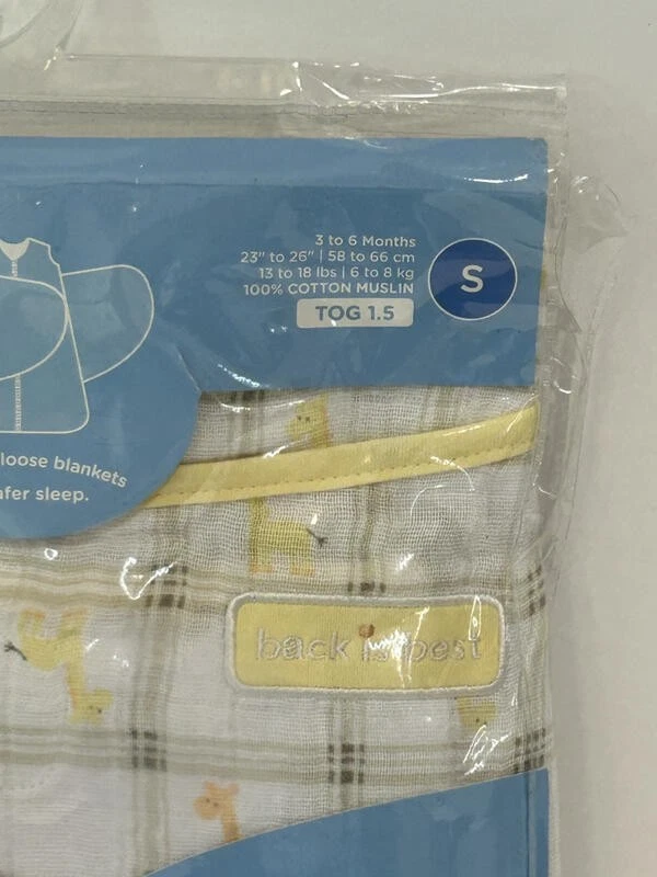 Saco de Dormir Halo Envoltura 3 Vías Estampado Jirafa Amarillo Talla S 3-6 Meses Nuevo Foto 3 de 4