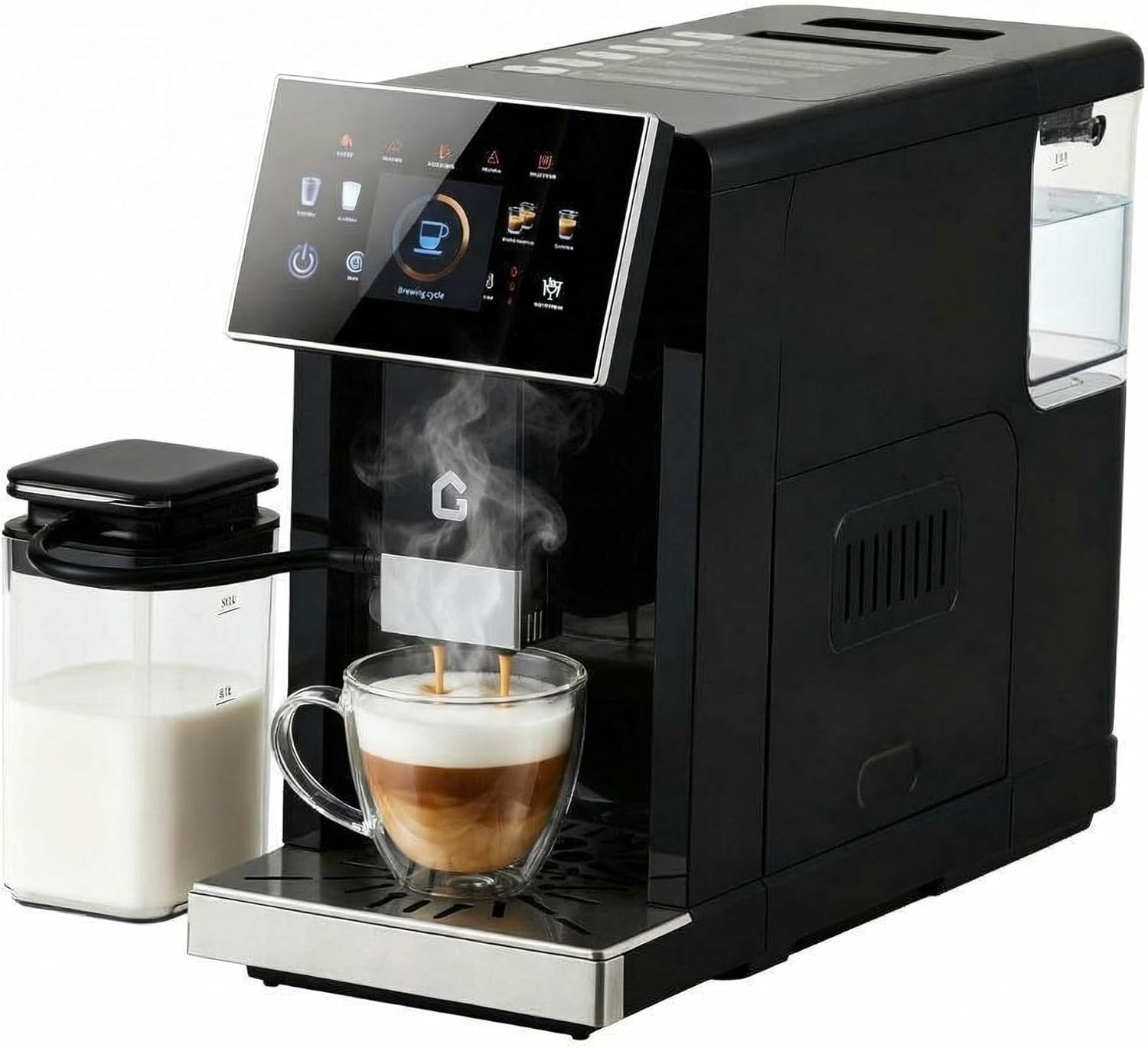 With Built-in Grinder&milk Frother, 6 One-touch Recipes