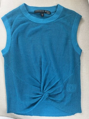 Veronica Beard Kellen Twist Front Sweater Size XS Blue Summer Top