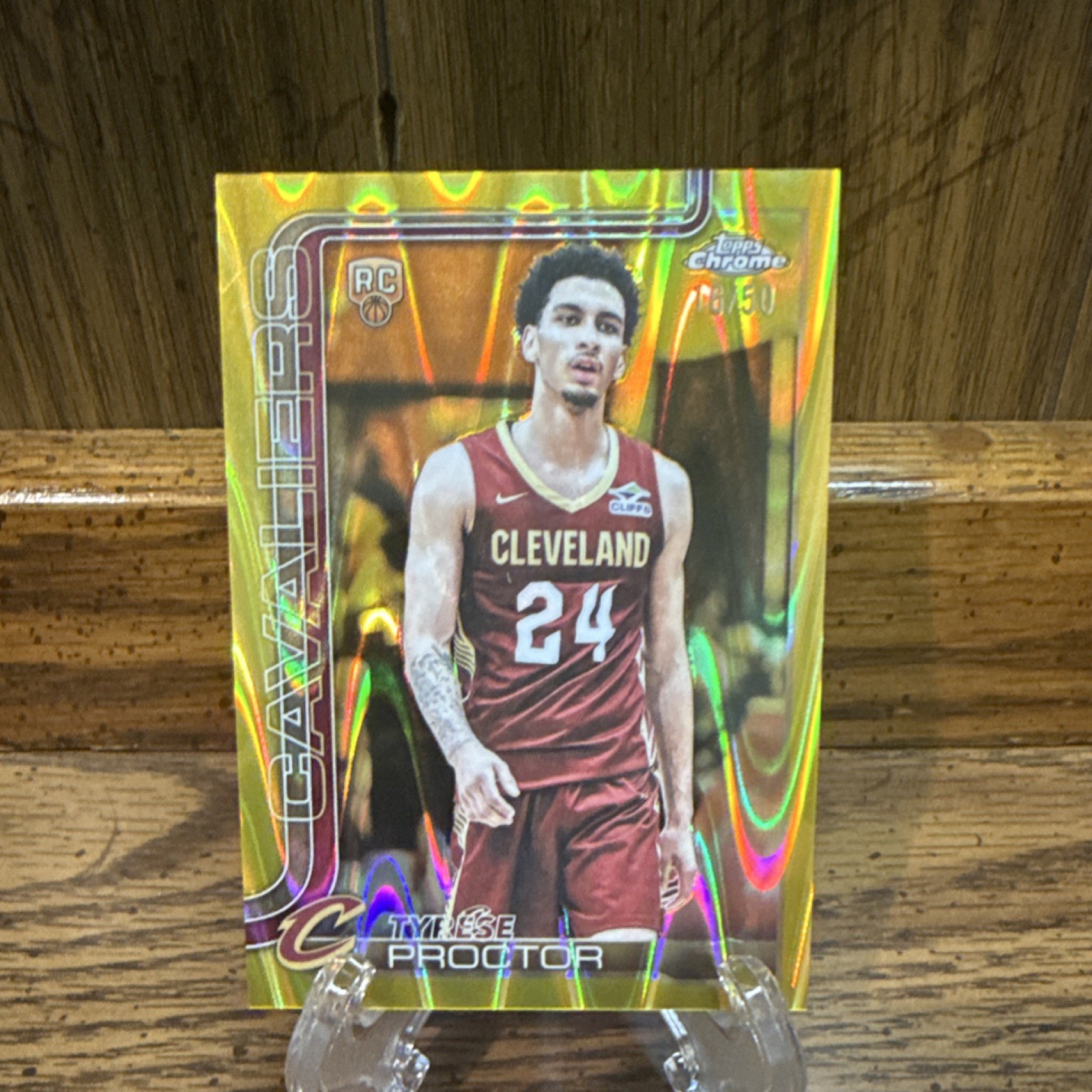 2025 Topps Chrome Tyrese Proctor Cavaliers Rookie Gold Refractor #300 /50