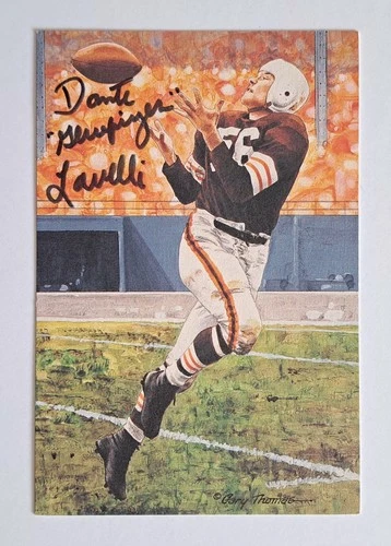 1992 Goal Line Art DANTE LAVELLI Signed 4x6 HOF Card /5000 Auto #105 Beckett BAS
