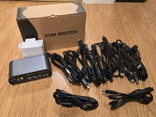 Terived Displayport KVM Switch, 2 Port Triple...