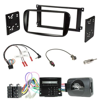 Einbauset Lenkradadapter Doppel DIN Autoradio für Ford Focus C-Max CAN-Bus glänz