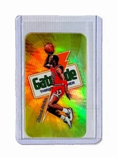 Michael Jordan 1991 Gatorade Yellow Lemon Lime Refractor Promo Tobacco Card HoF