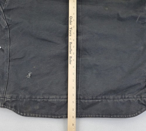 Carhartt J141 Jacket Mens XLT Tall Black Canvas Hooded Fleece Lined DISTRESSED - Picture 8 of 24