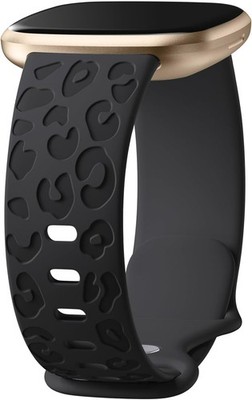 Soft Silicone Leopard Engraved Strap for Fitbit Versa 4, 3, Sense 2, and 3 Bands
