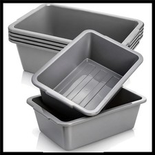Plastic Bus Tubs 8L Grey Multipurpose Storage Tote for Kitchen and Food
