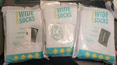 Wide Diabetic Socks for Men Women Plus Size, Lymphedema, Swollen Feet 9 Pair