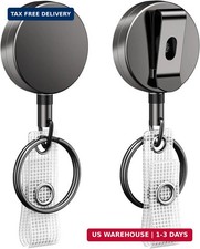 2 Pack Heavy Duty Metal Retractable Badge Reel for Badge Holder Retractable Keyc