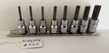 Snap On Tools 208EFAY 8 Piece 3/8" Dr. SAE Hex Bit Socket Set #335