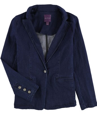 Gloria Vanderbilt Womens Denim Blazer Jacket