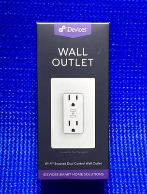 IDevices Wi-Fi Enabled Smart Duplex Wall Outlet 15A White IDEV0010 NEW!