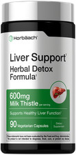 Liver Support  600 mg Milk Thistle  90 Vegetarian Capsules  by Horb ach