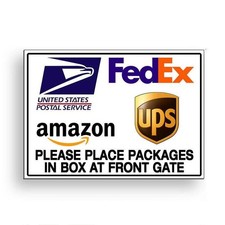 Place Packages In Box At Front Gate Sign / Decal Delivery Ms094 / Magnetic Sign
