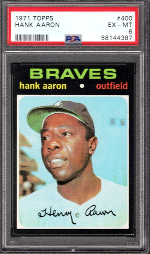PSA 6 - 1971 Topps #400 Hank Aaron Atlanta Braves HOF