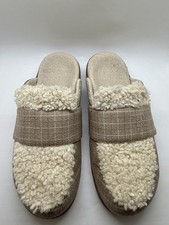 FOR CHARITY: Vionic Gemma Faux Fur Slippers Plaid Women s Size 8 -P24