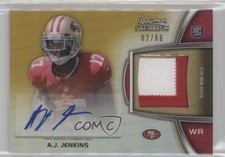 2012 Bowman Sterling Rookie Relic Gold Refractor 2/66 AJ Jenkins Auto 0af