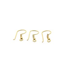 Gold Finish Silver Plated E-Coated Designer Ear Wires 25mm - 25 Pairs