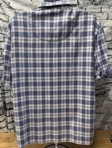 Trust Camicia Manica Corta Plaid Lino Misto Rayon Uomo XL - Foto 4 di 6
