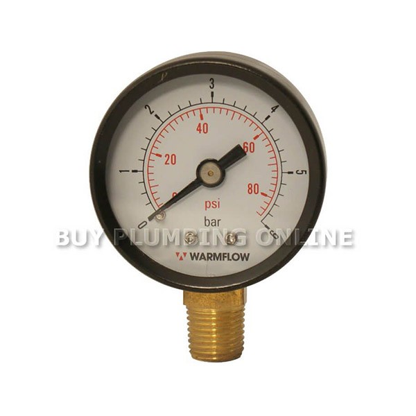 Warmflow Boiler Low Pressure Gauge Bottom Entry 3019