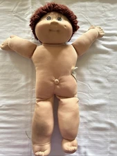 Vintage Cabbage Patch Kid Doll From 1978 Boy Brown Hair Brown Eyes, Jeans