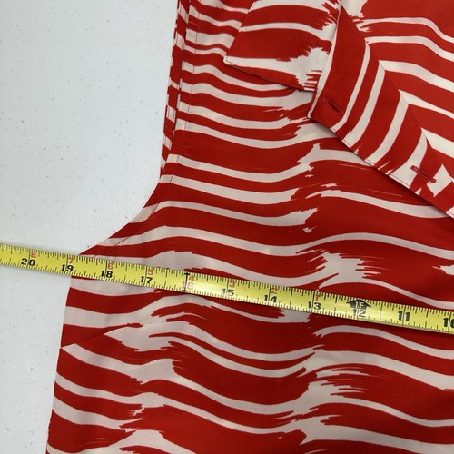 Abito CABI pennellata FLAW 281 moderno plissettato con bottoni taglia M cravatta arancione panna - Foto 12 di 20