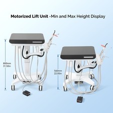 Mobile Dental Portable Delivery Unit with Electric Lift System Suction 4 Holes