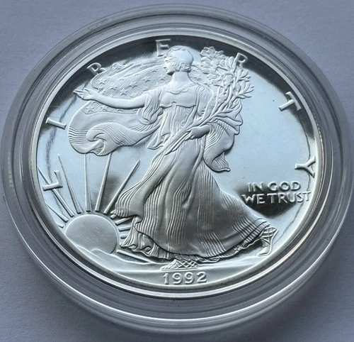 1992-S $1 Walking Liberty American Eagle .999 1oz Silver Dollar Proof