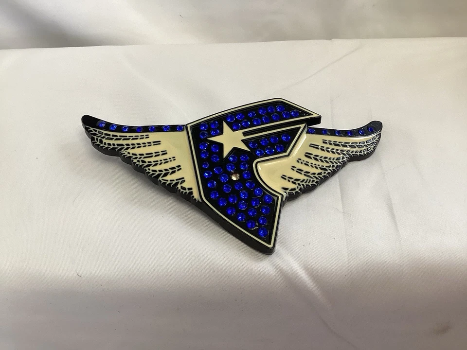 Пряжка для ремня с буквой «F» синие стразы и эмаль - Изображение 3 из 4