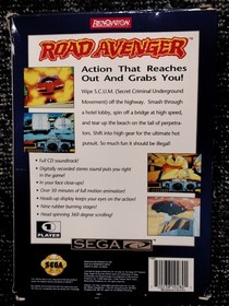 Road Avenger (Sega CD, 1992) CIB Complete Box Manual and MINT Disc