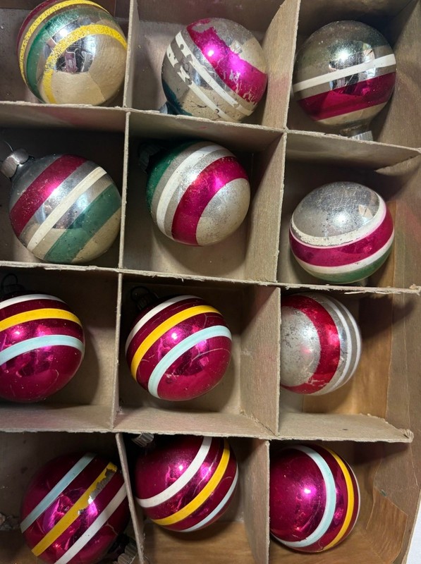 1950’s Vintage Shiny Brites, Mercury Glass Ornaments