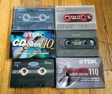LOT OF 6 CD Cassettes - Sony + TDK (5x Type II, 1x Type I)