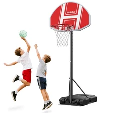 Basketball Hoop Outdoor Adjustable 5.5-6 Ft Portable Basketball Goals Stand Kids