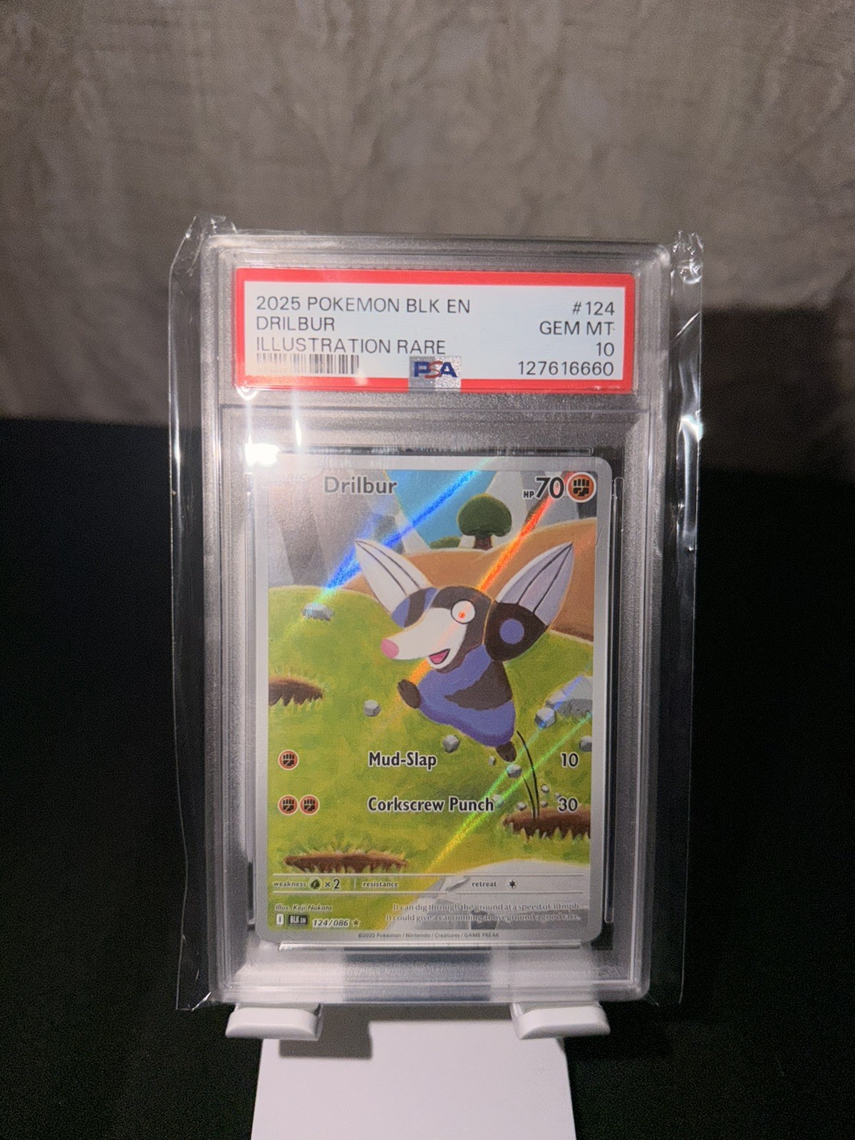 2025 Pokemon Black Bolt Illustration Rare DRILBUR #124 PSA 10