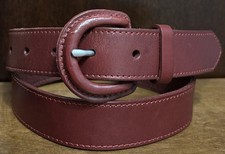 Gap Brown Cow Leather Belt SzXS 1-1/8 Wide Stitched VGUC Read