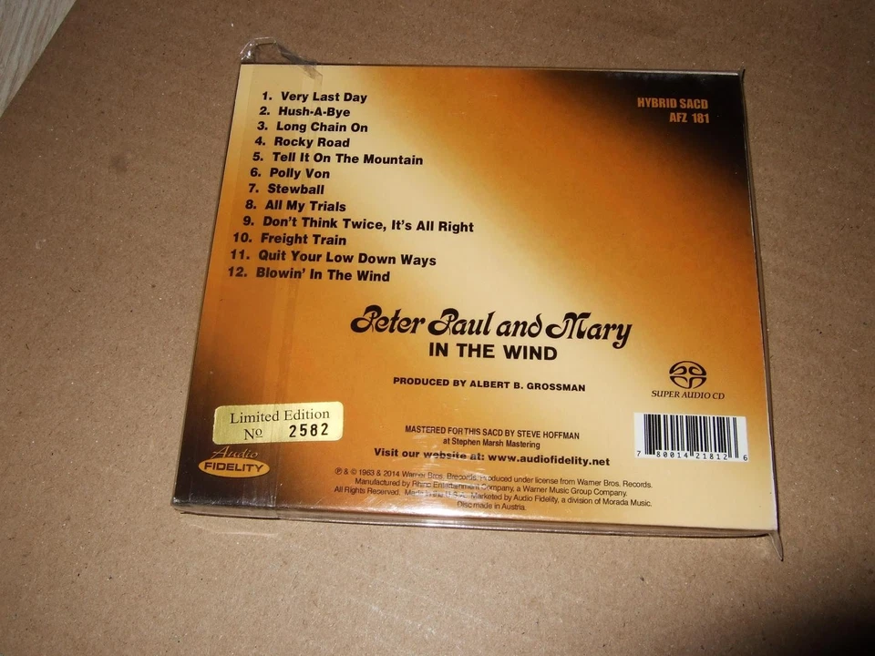 PETER PAUL&MARY : IN THE WIND NUMBERED SACD BOXSET 2014 AUDIO FIDELITY AUSTRIA - Bild 2 von 2