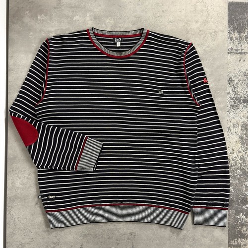 D&G, D&G Dolce Gabbana Vintage Mens Size L Striped Wool Blend Jumper Sweater Italy